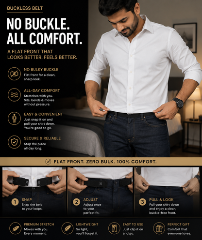 Buckle Less Belt for Men ( 1 PIECE )